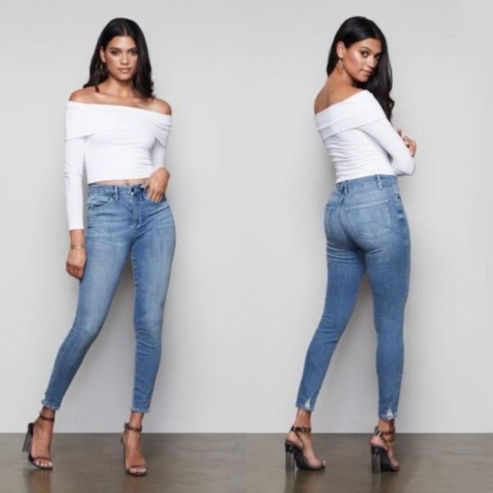 Good American Good Waist Distressed Jean | Size 24